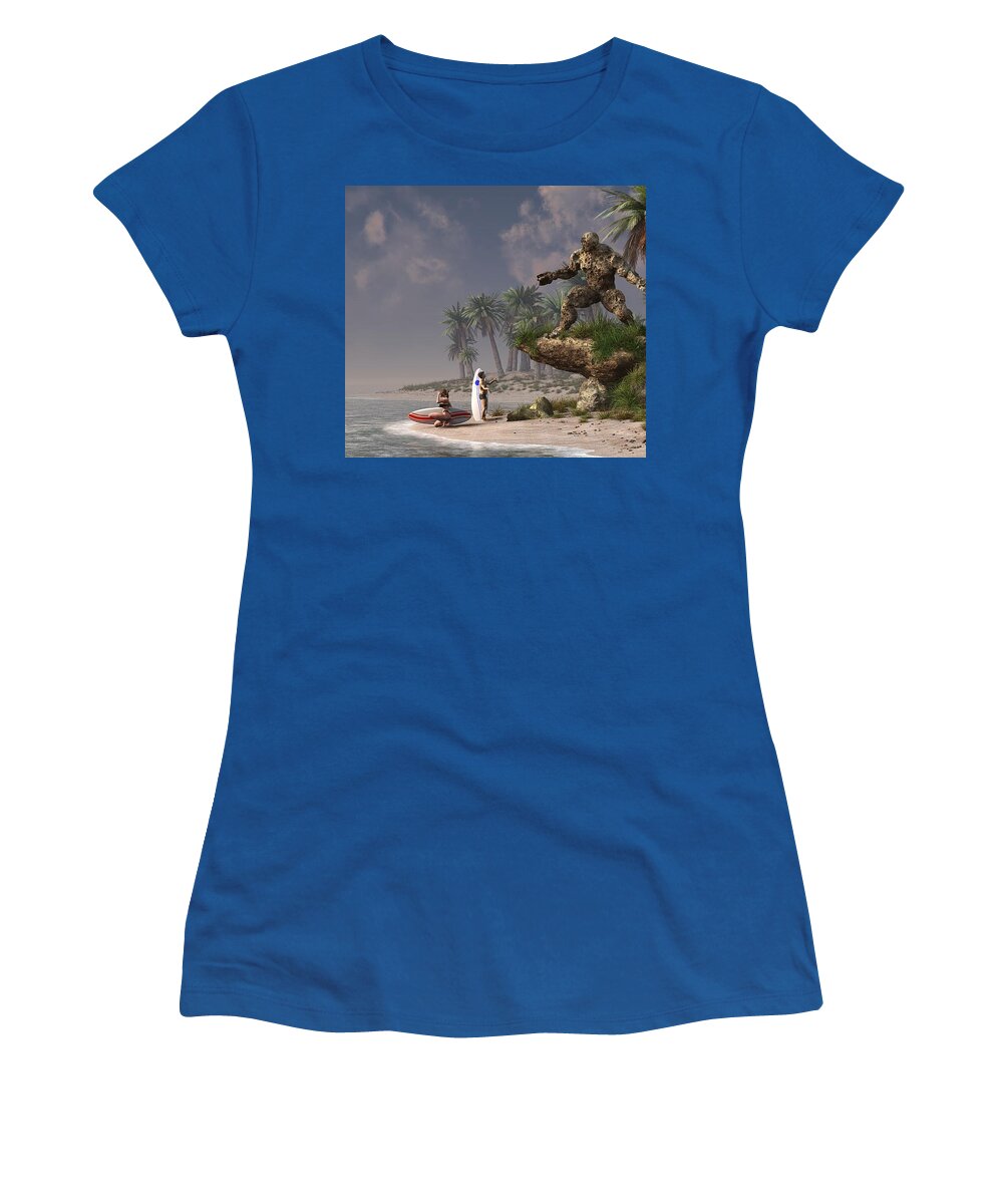 Surf Women's T-Shirt featuring the digital art The Surf God  by Daniel Eskridge