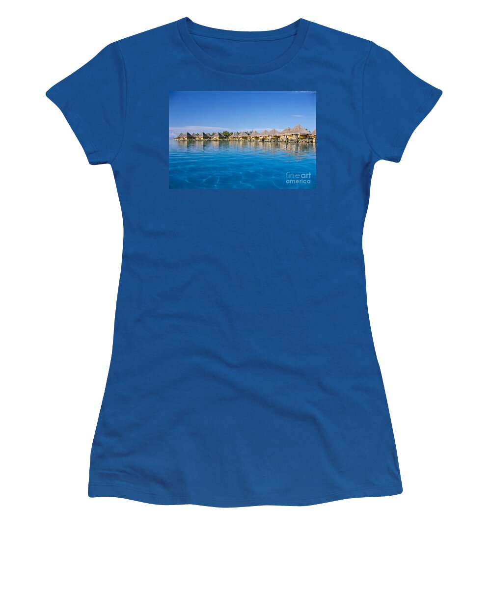 Accommodation Women's T-Shirt featuring the photograph Bora Bora, Hotel Moana #1 by Joe Carini - Printscapes