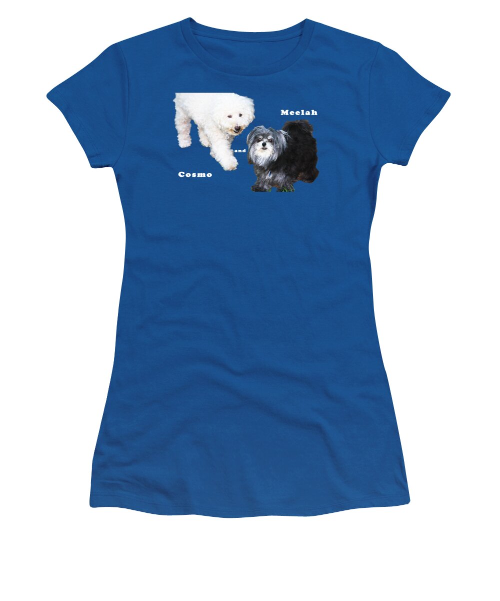 Cosmo The Dog Women's T-Shirt featuring the photograph Cosmo and Meelah 1 by Terry Wallace