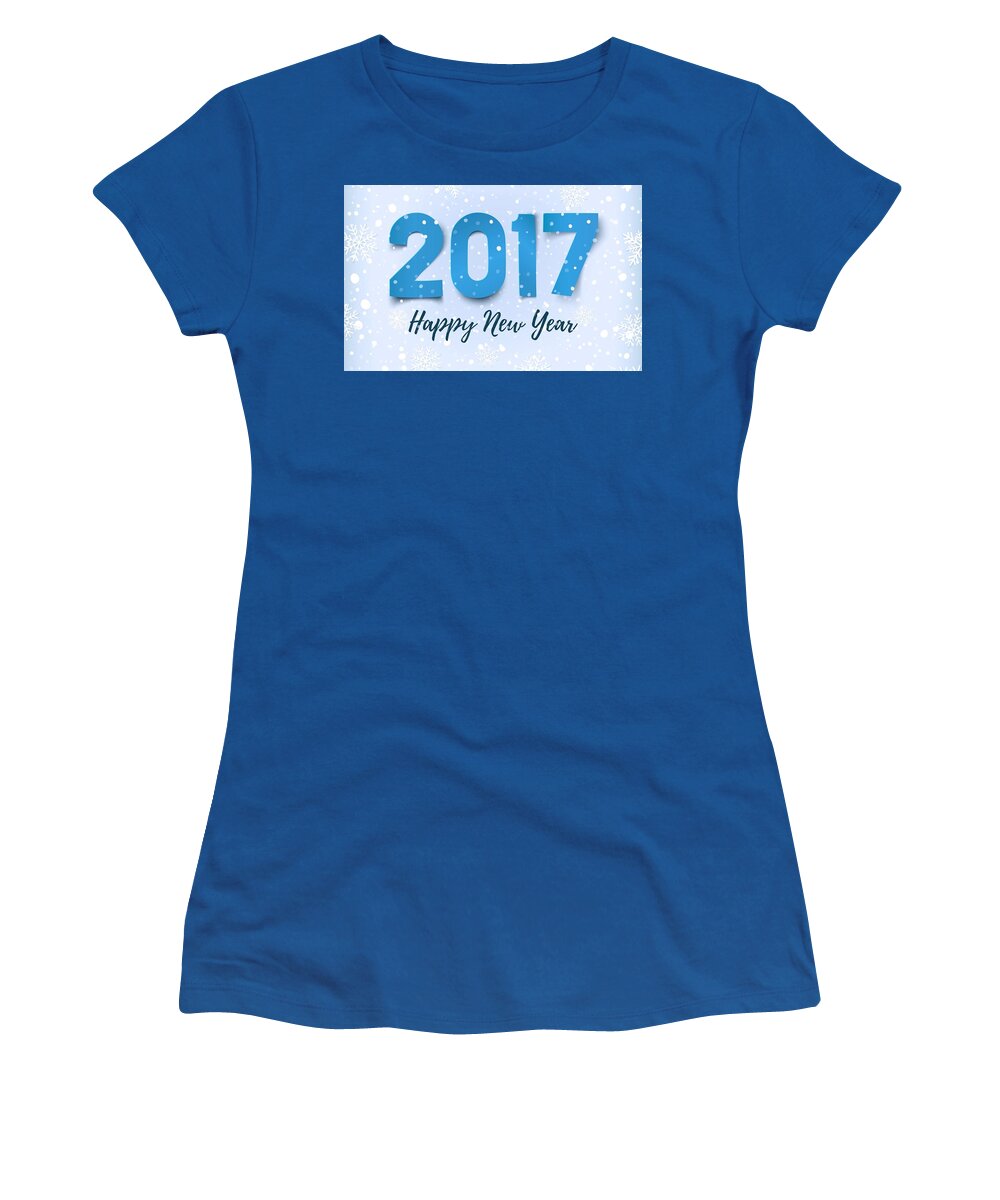 New Year 2017 Women's T-Shirt featuring the digital art New Year 2017 #1 by Super Lovely