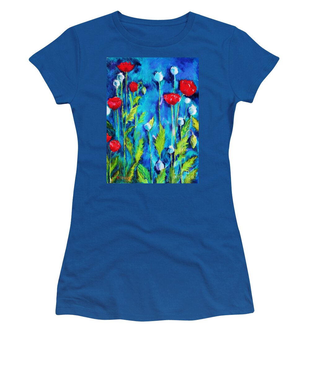Poppies Women's T-Shirt featuring the painting Poppies #2 by Melinda Etzold
