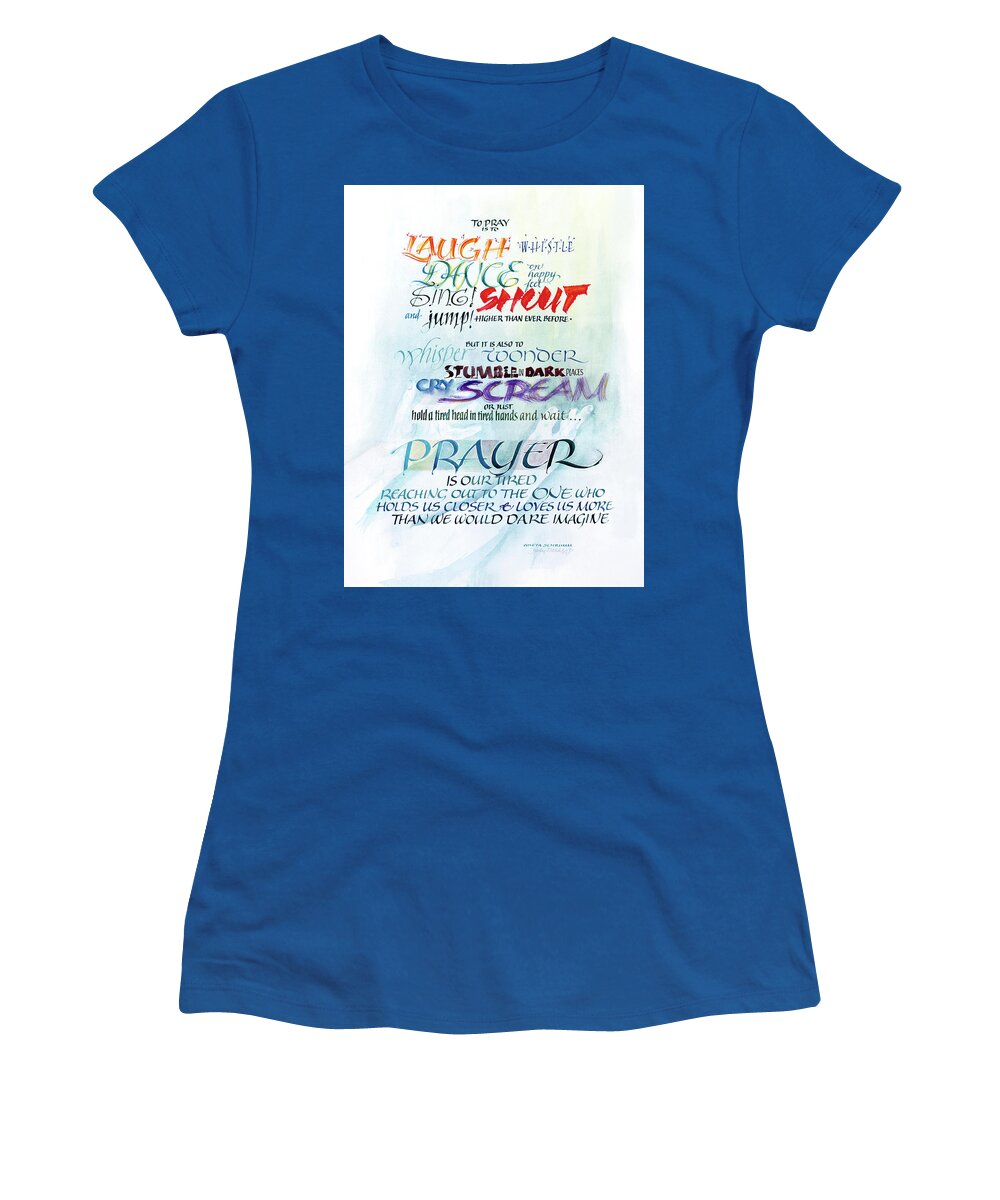 Christian Women's T-Shirt featuring the painting Prayer #1 by Judy Dodds