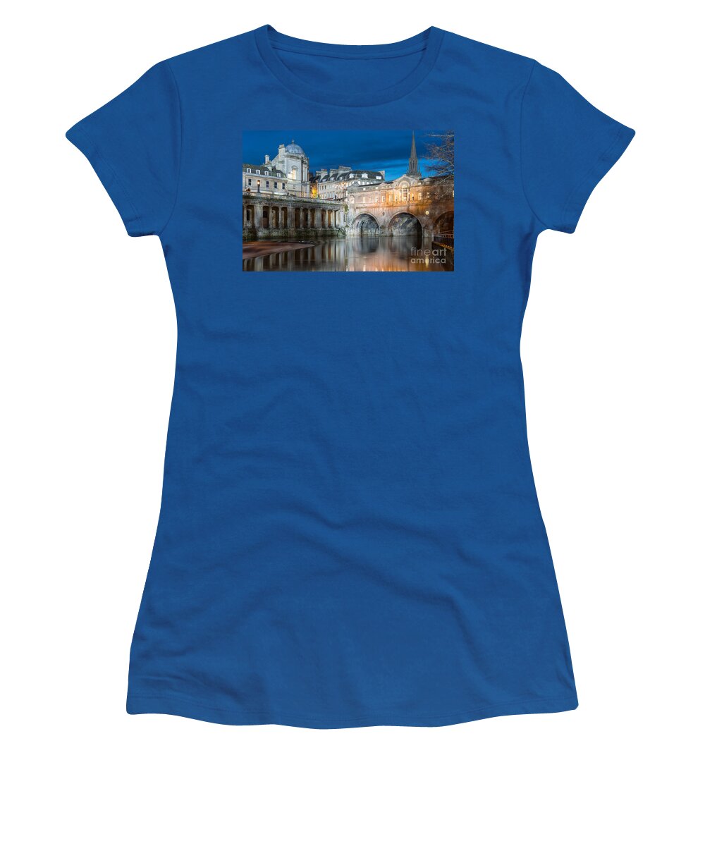 Pulteney Bridge Women's T-Shirt featuring the photograph Pulteney Bridge, Bath #1 by Colin Rayner