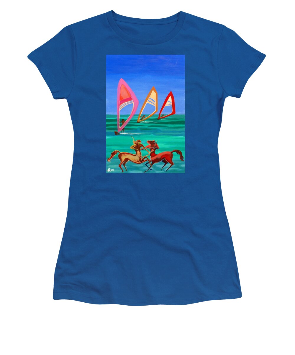 Tigers Women's T-Shirt featuring the painting Sons of The Sun by Enrico Garff