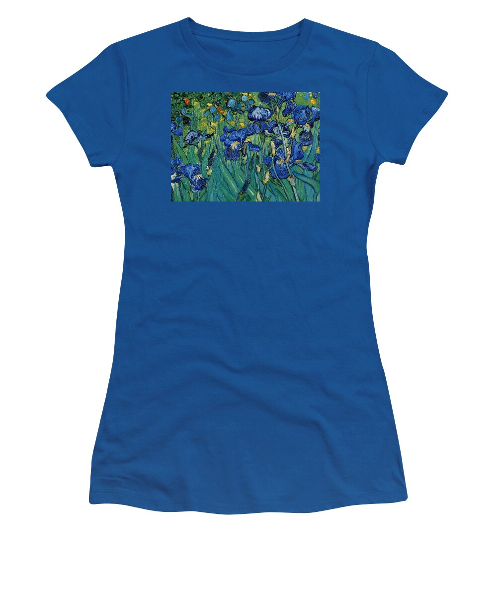 Vincent Van Gogh Iris Detail Women's T-Shirt featuring the painting Vincent Van Gogh Iris detail #2 by MotionAge Designs