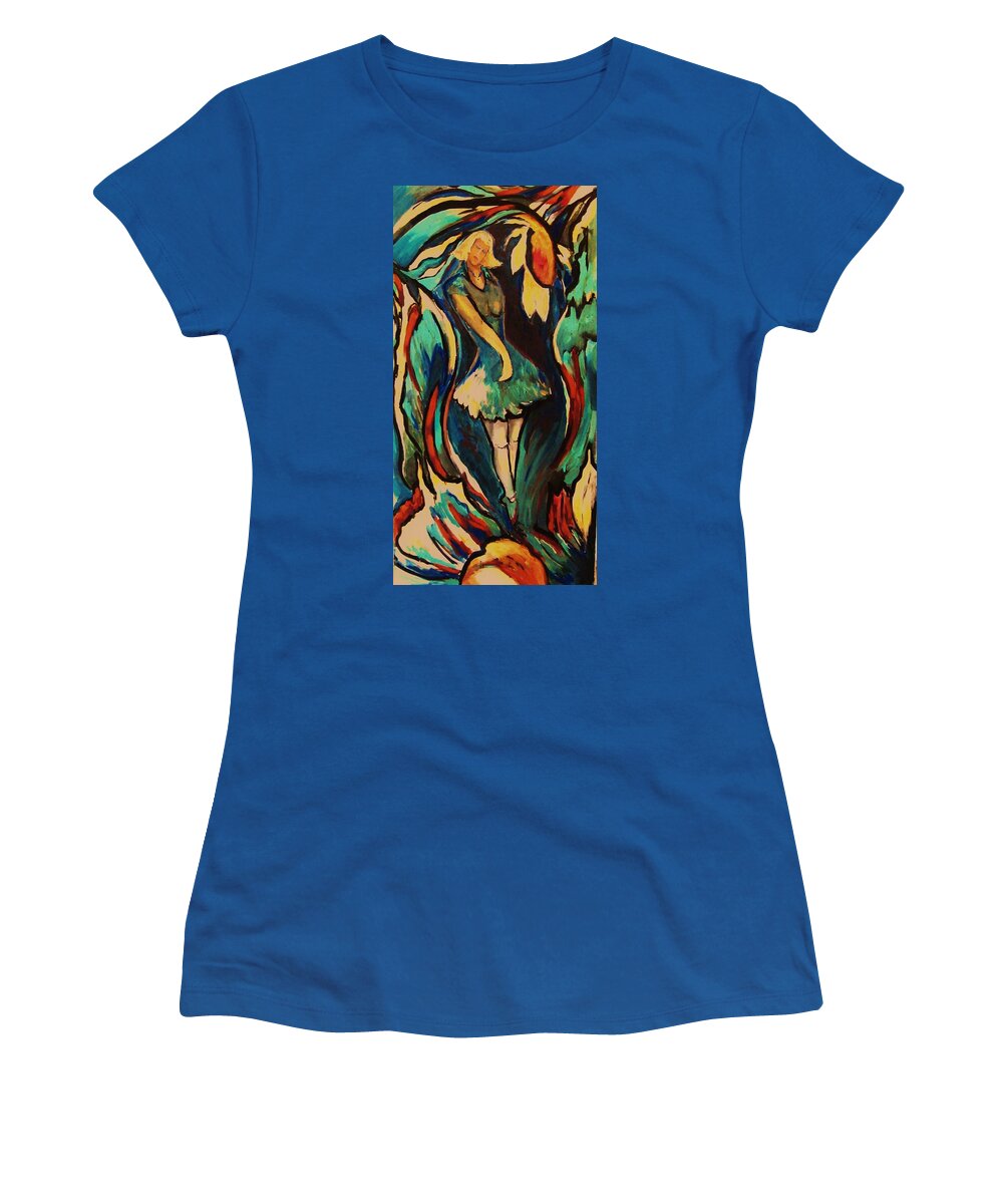 Flower Women's T-Shirt featuring the painting Bloomed #2 by Dawn Caravetta Fisher