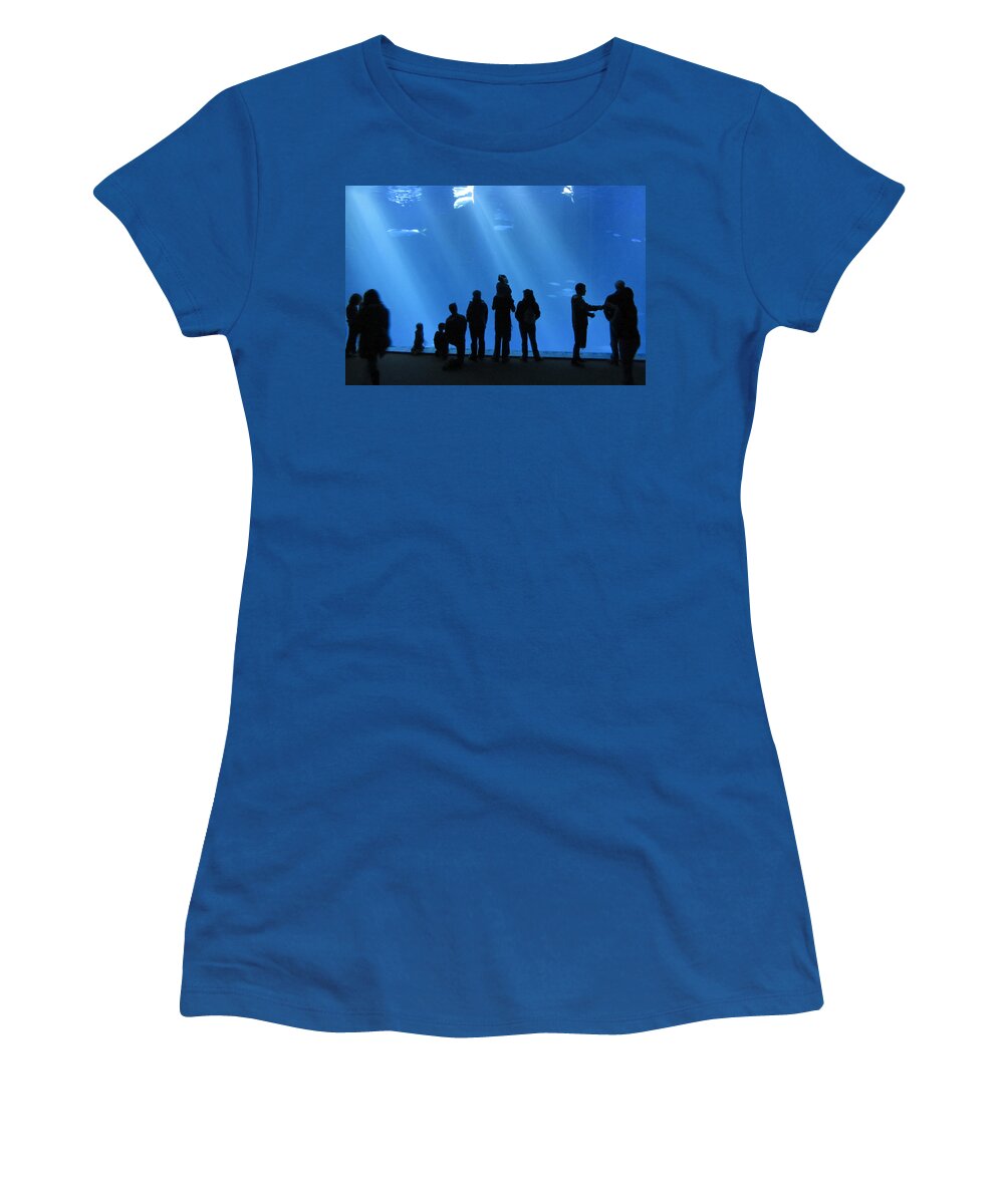 Aquarium Women's T-Shirt featuring the photograph Aquarium Silhouettes by Erik Burg