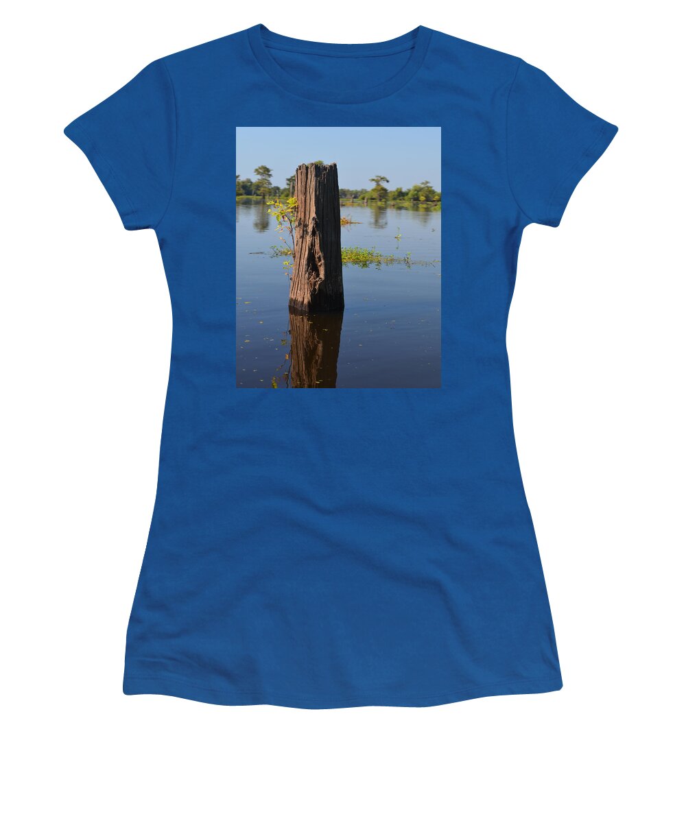 Bald Cypress Women's T-Shirt featuring the photograph Atchafalaya Basin 22 Southern Louisiana by Maggy Marsh