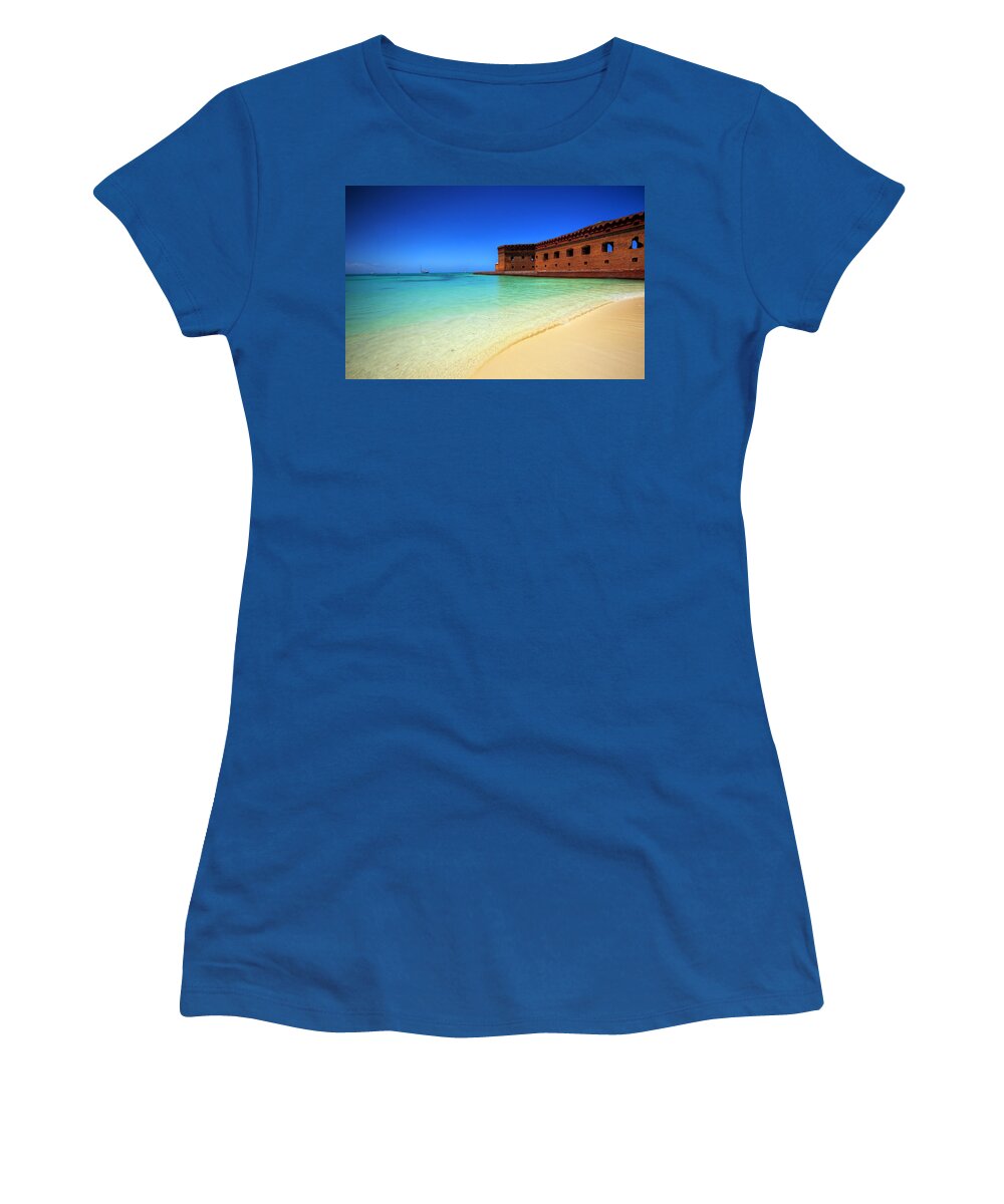 Fort Women's T-Shirt featuring the photograph Beach Fort. by Evelyn Garcia