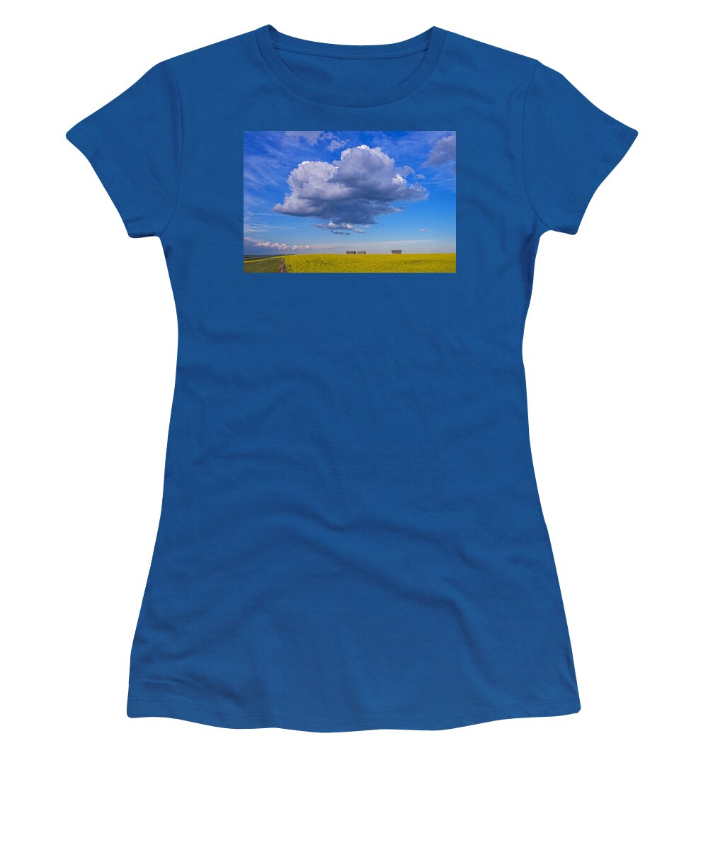 Canola Women's T-Shirt featuring the photograph Big Clouds by Bill Cubitt
