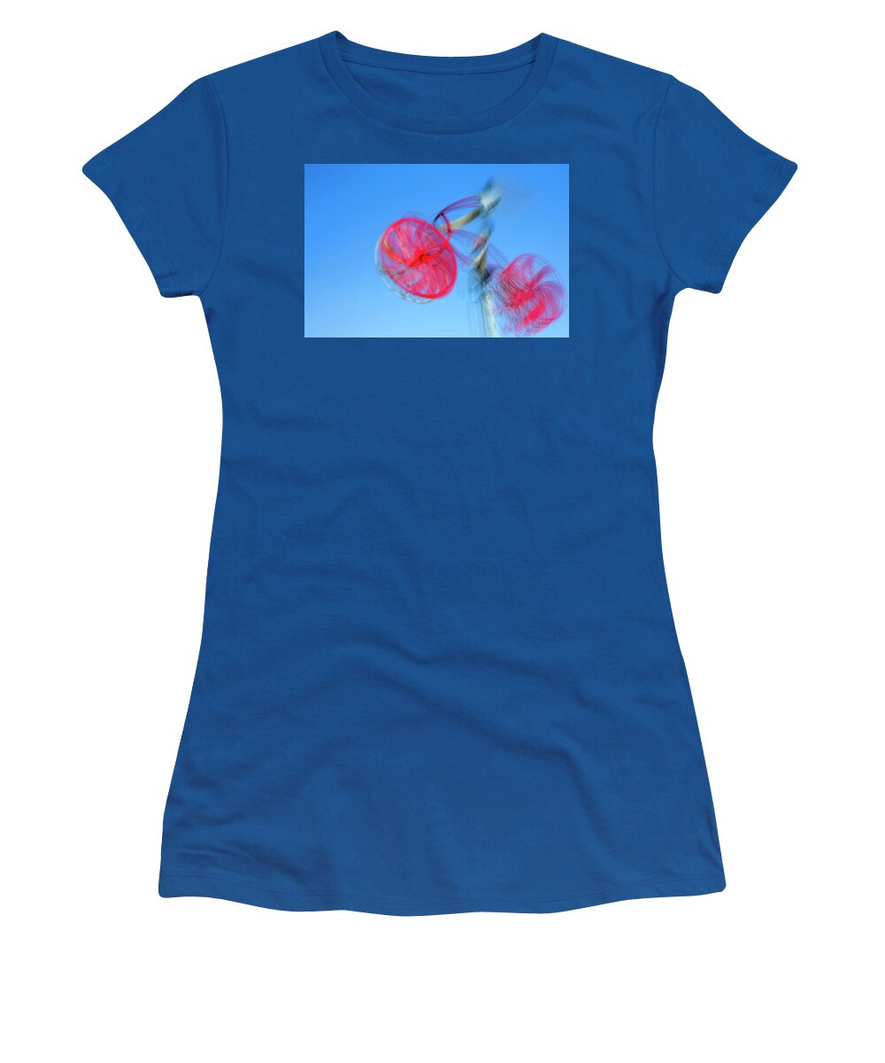 Bike Women's T-Shirt featuring the photograph Bike Up In The Air by Joseph S Giacalone