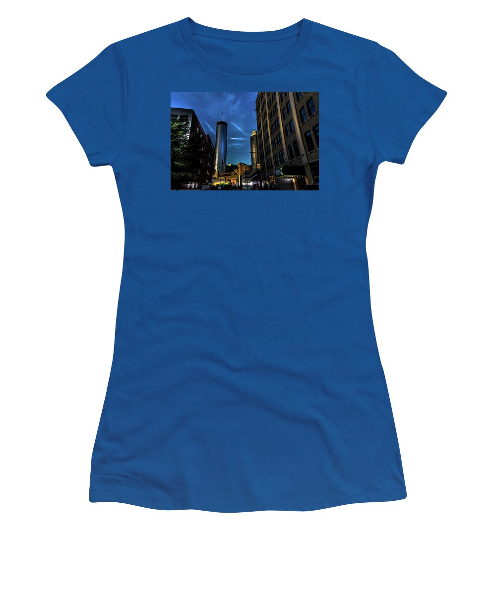 Cities Women's T-Shirt featuring the photograph Blue Skies Above by Kenny Thomas