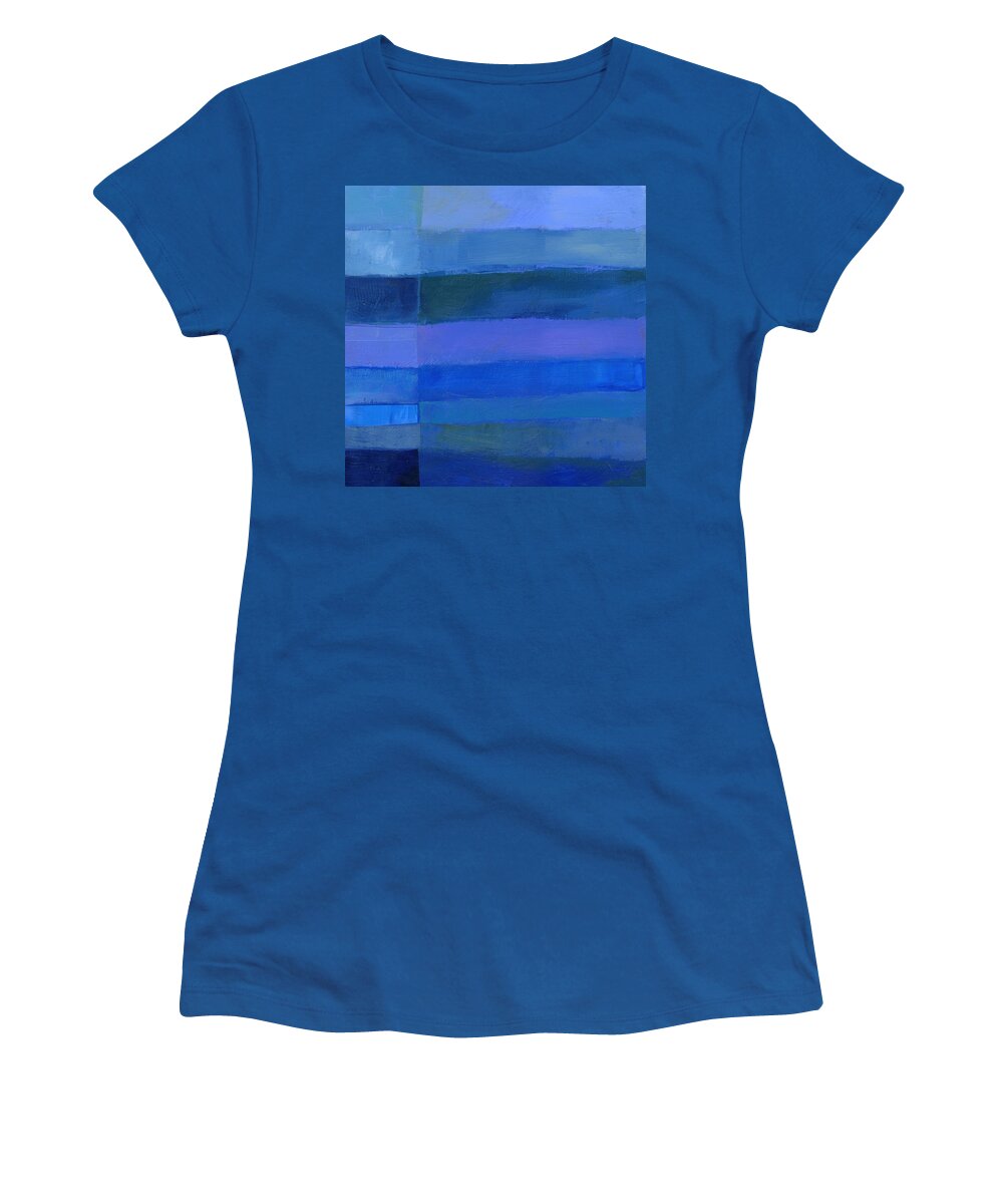 Abstract Art Women's T-Shirt featuring the painting Blue Stripes 2 by Jane Davies
