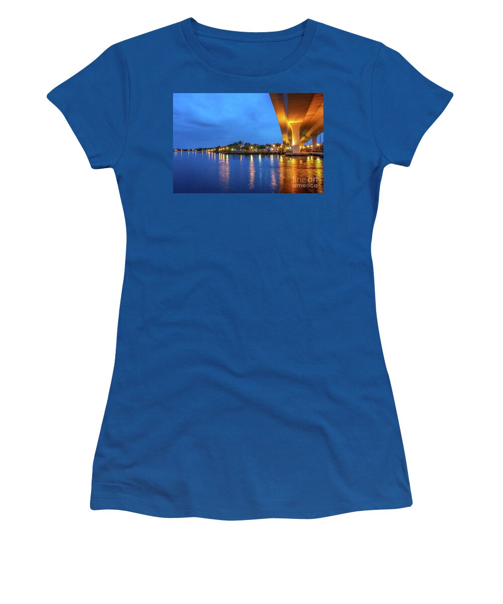 Water Women's T-Shirt featuring the photograph Blue to Gold Water by Tom Claud