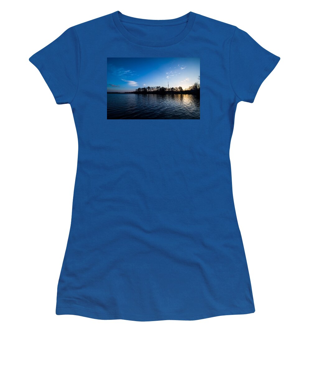 Sunset Women's T-Shirt featuring the photograph Blue Water by Mike Dunn
