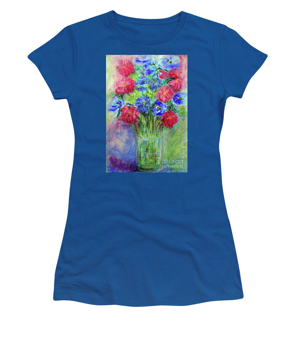 Bouquet Women's T-Shirt featuring the painting Bouquet by Jasna Dragun