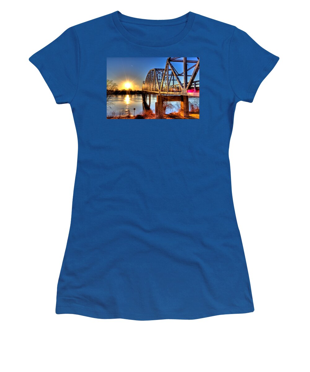 Bridge Women's T-Shirt featuring the photograph Bridge at Sunset by Jonny D