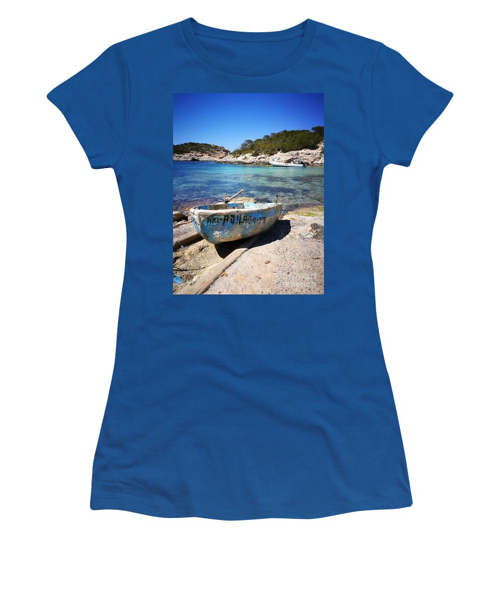 Marine Landscape Women's T-Shirt featuring the photograph Cala Portanaix by Jarek Filipowicz