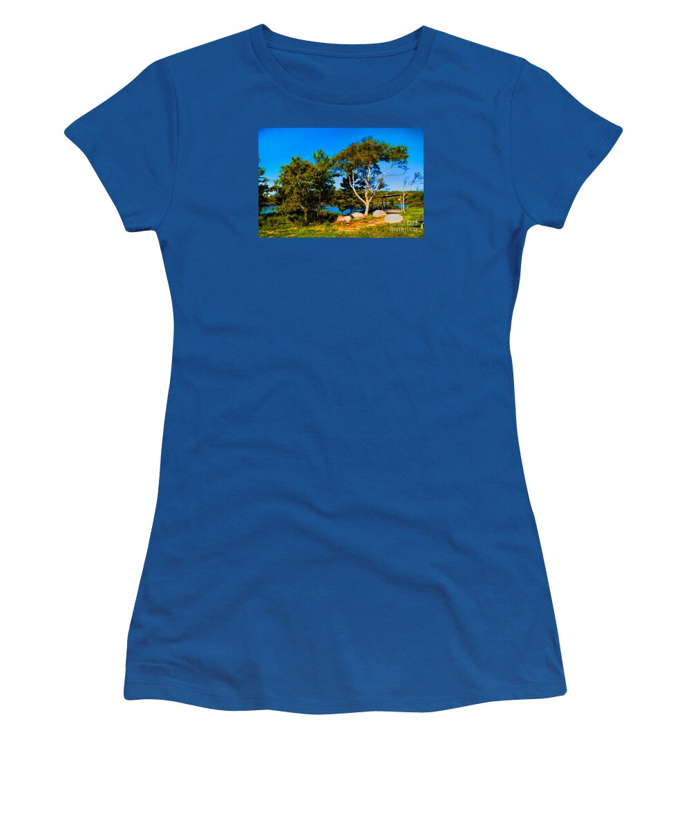 Canada Lakes Landscapes Women's T-Shirt featuring the photograph Campfire Lake by Rick Bragan