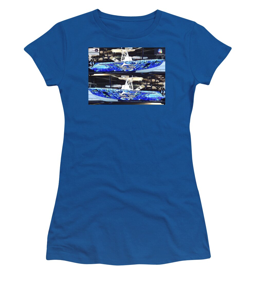 Boat Wrap Women's T-Shirt featuring the digital art Carey Chen Boat Wraps by Carey Chen