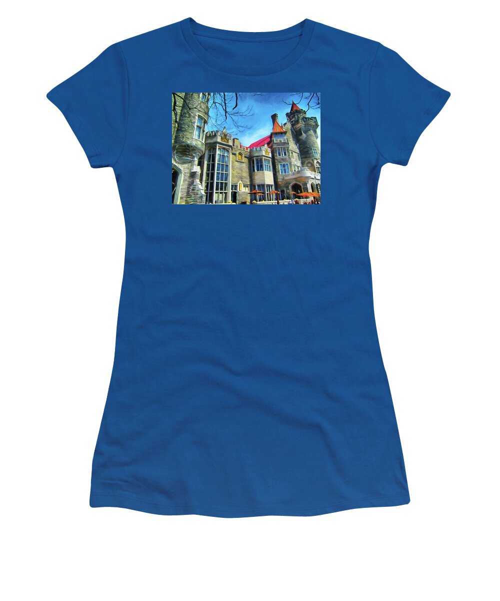 Casa Loma Castle In Toronto Women's T-Shirt featuring the photograph Casa Loma Castle in Toronto 2by1 by Carlos Diaz