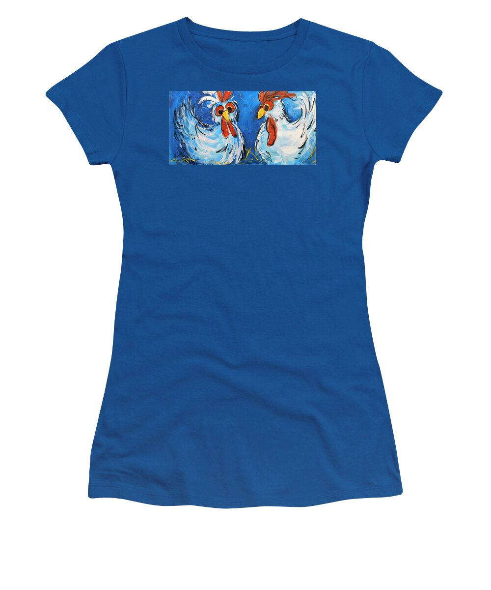 Chicken Women's T-Shirt featuring the painting Chicken Coop by Terri Einer