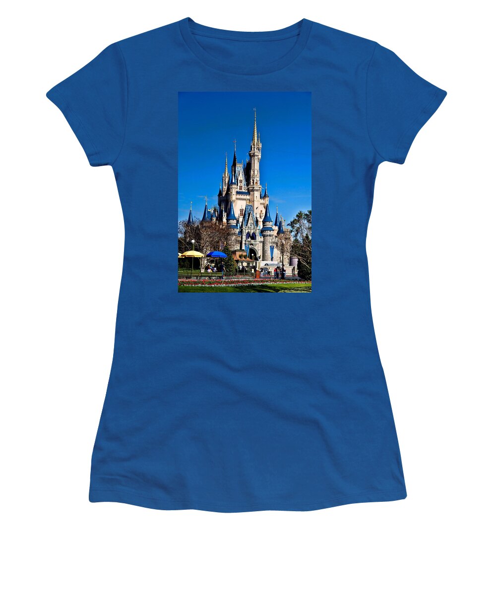 Cinderella Castle Women's T-Shirt featuring the photograph Cinderella Castle by Tommy Anderson