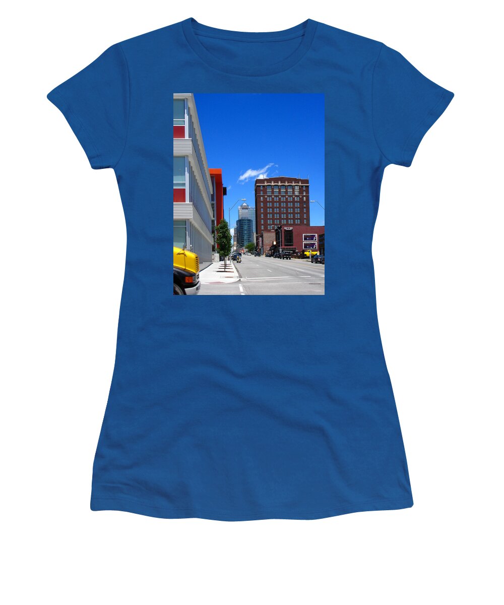 Kansas City Women's T-Shirt featuring the photograph City Street by Steve Karol