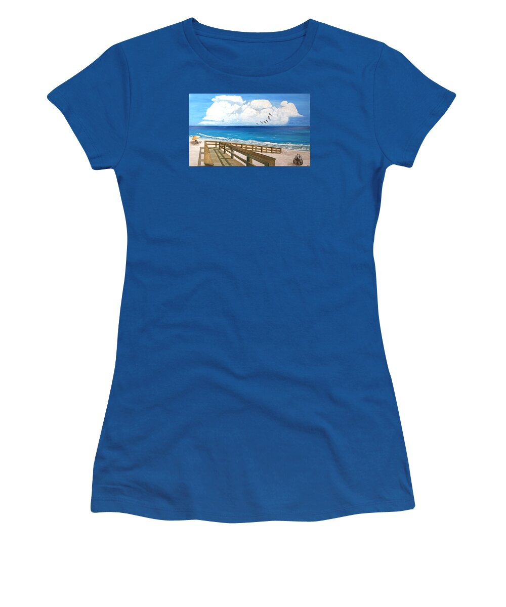 Seascape Women's T-Shirt featuring the painting Come Fly With Me by Toni Willey