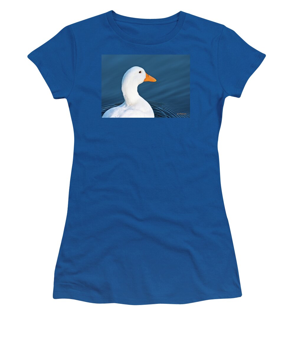 White Duck Women's T-Shirt featuring the photograph Come Swim With Me by Ed Peterson