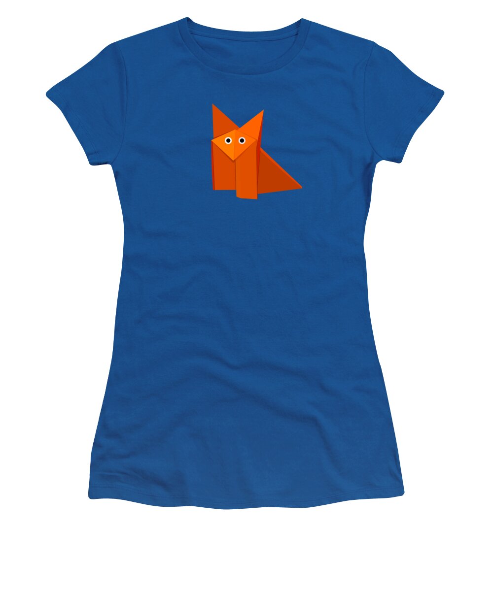 Cute Women's T-Shirt featuring the digital art Cute Origami Fox by Boriana Giormova