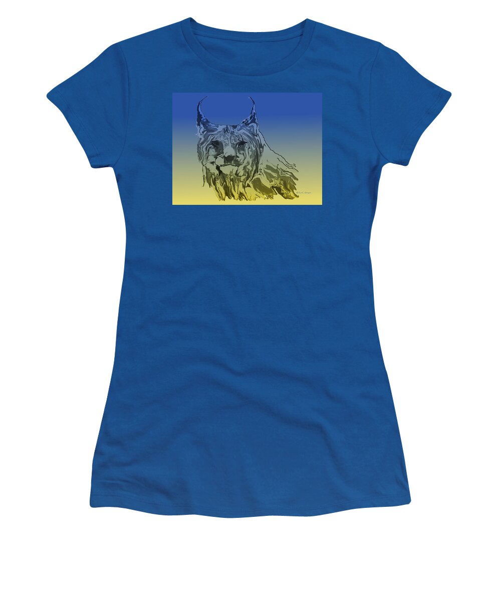 Lynx Women's T-Shirt featuring the digital art Montana Lynx 2 by Kae Cheatham