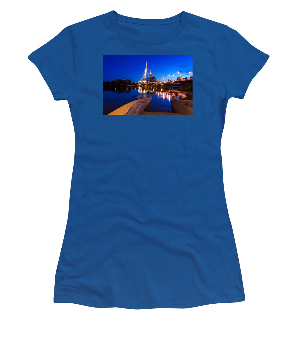 14-24 Women's T-Shirt featuring the photograph Downtown Winnipeg by Nebojsa Novakovic