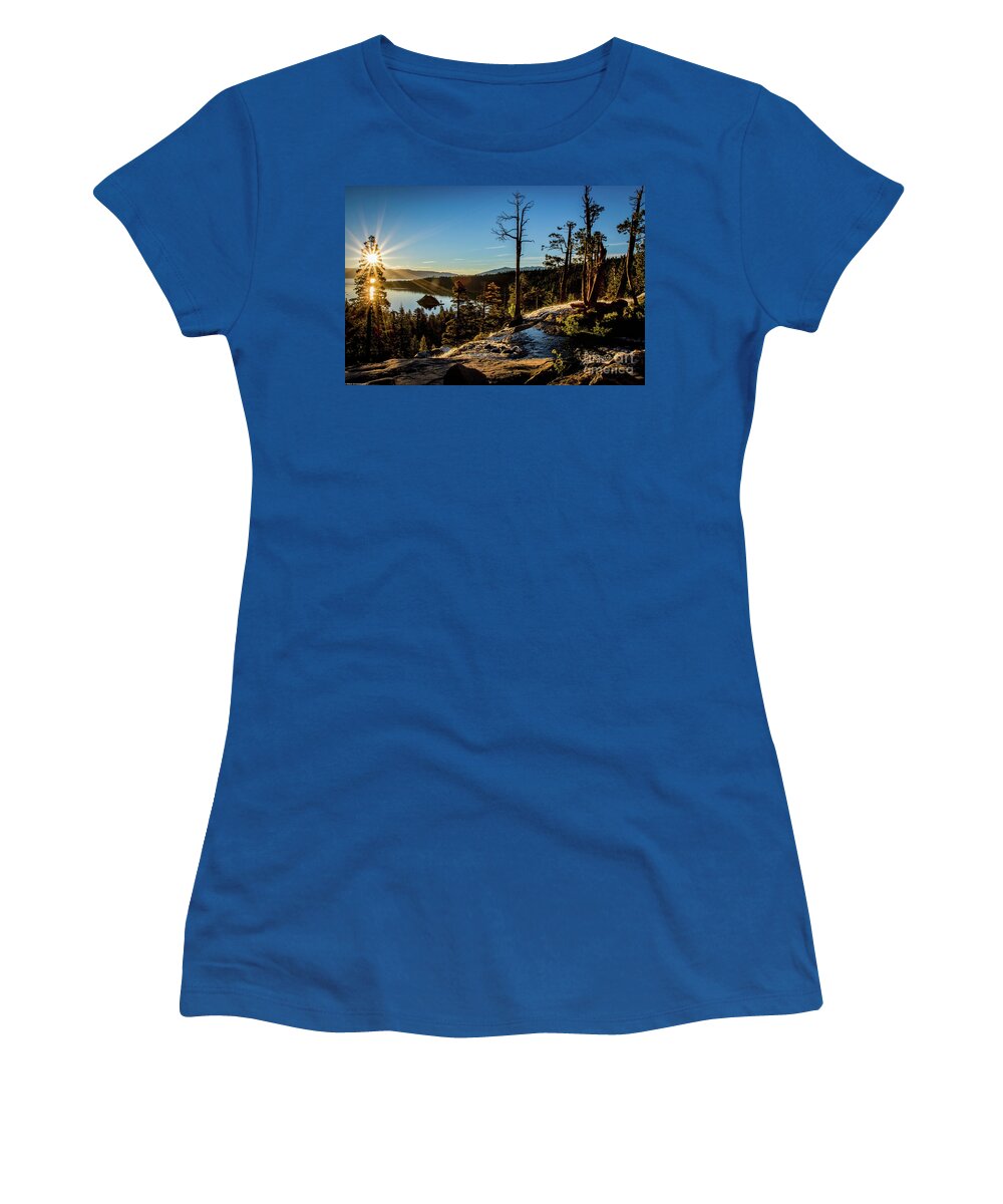   Eagle Falls Sunrise Women's T-Shirt featuring the photograph Eagle Falls Sunrise by Mitch Shindelbower