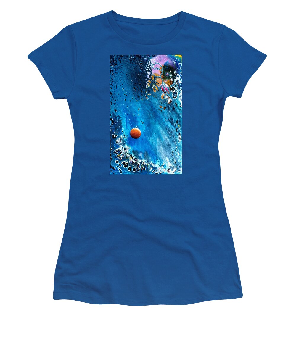 Spiritual Women's T-Shirt featuring the painting Elicpse of the Twin Moons by Lee Pantas