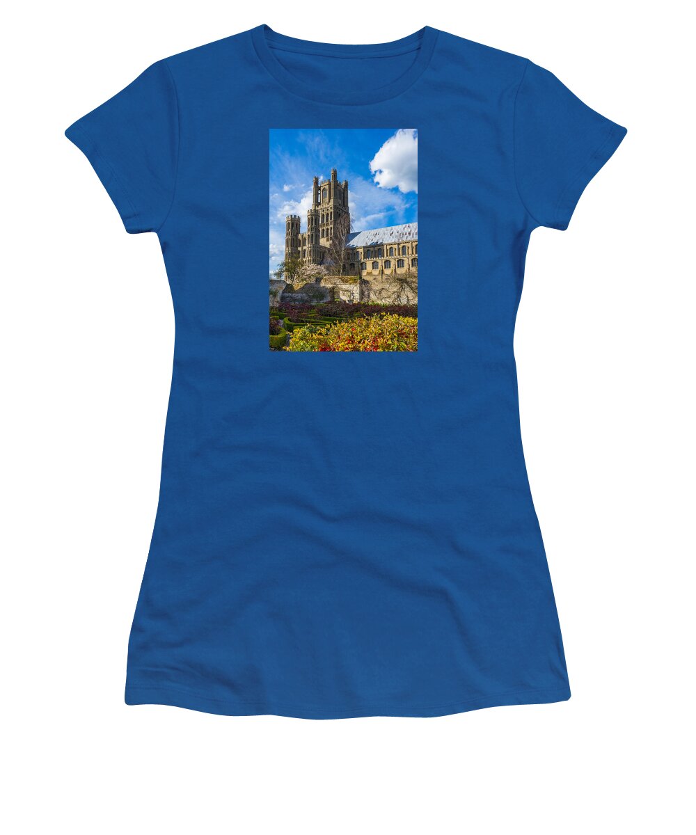 Cathedral Women's T-Shirt featuring the photograph Ely Cathedral and Garden by James Billings