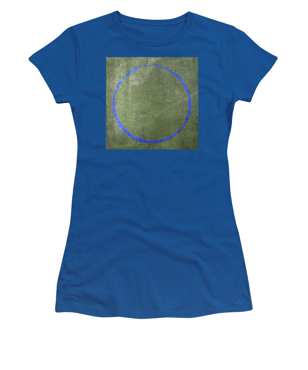 Blue Women's T-Shirt featuring the digital art Enso 2017-17 by Julie Niemela