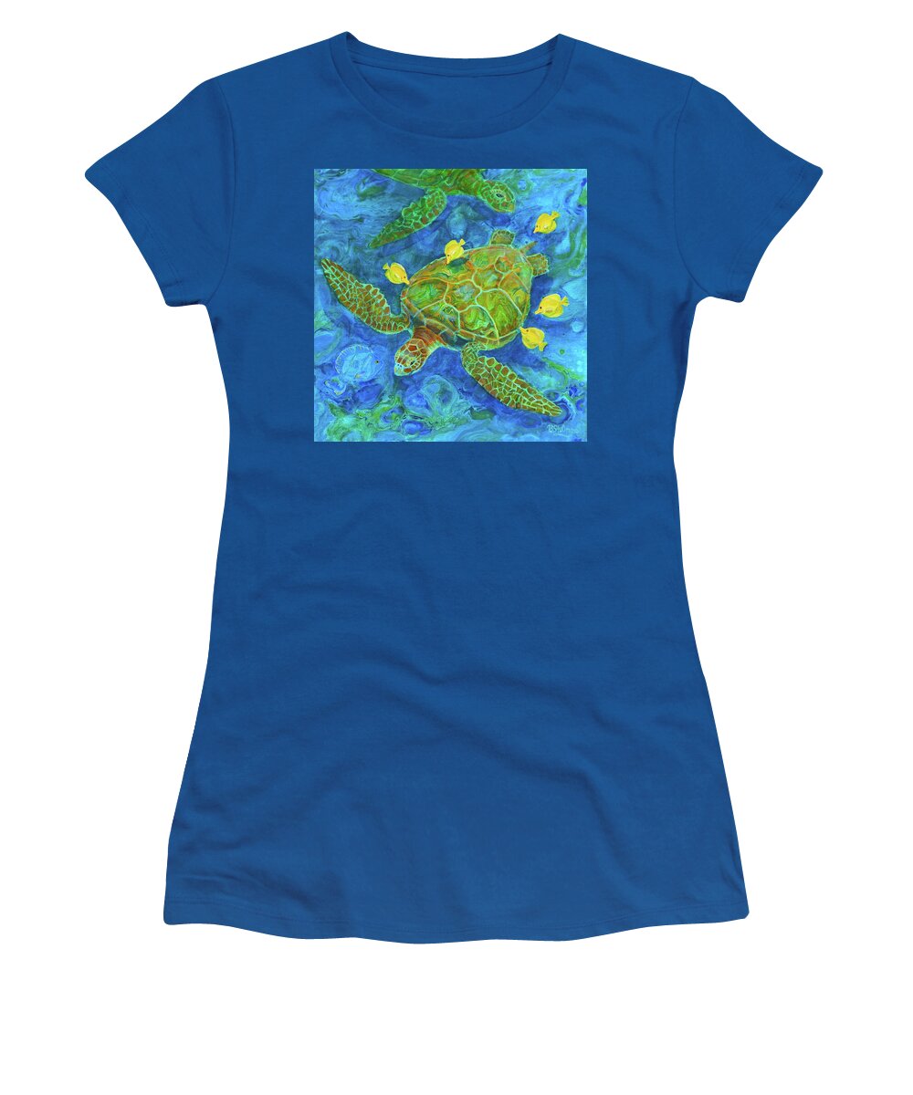 Painting Women's T-Shirt featuring the painting Entourage by Pat St Onge