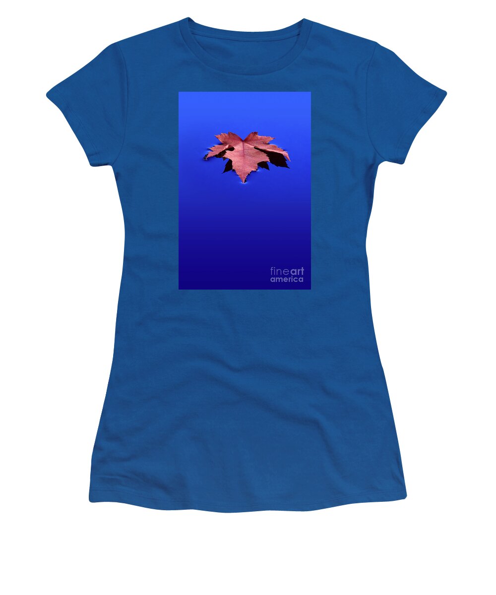 Floating Women's T-Shirt featuring the photograph Floating Leaf 1 - Maple by Dean Birinyi
