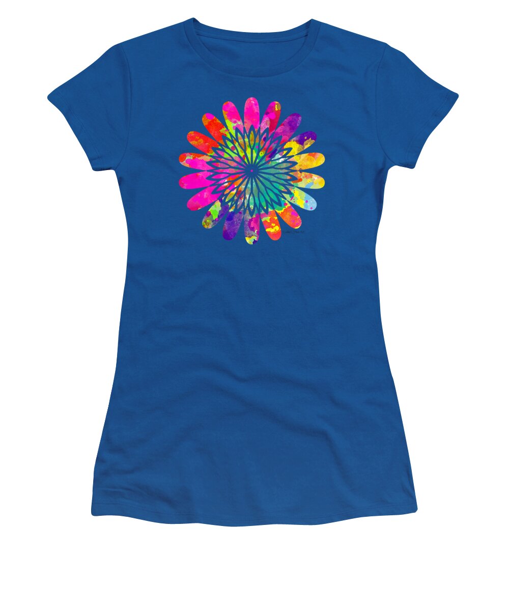 Flower Women's T-Shirt featuring the digital art Flower Power 3 - TEE SHIRT DESIGN by Debbie Portwood