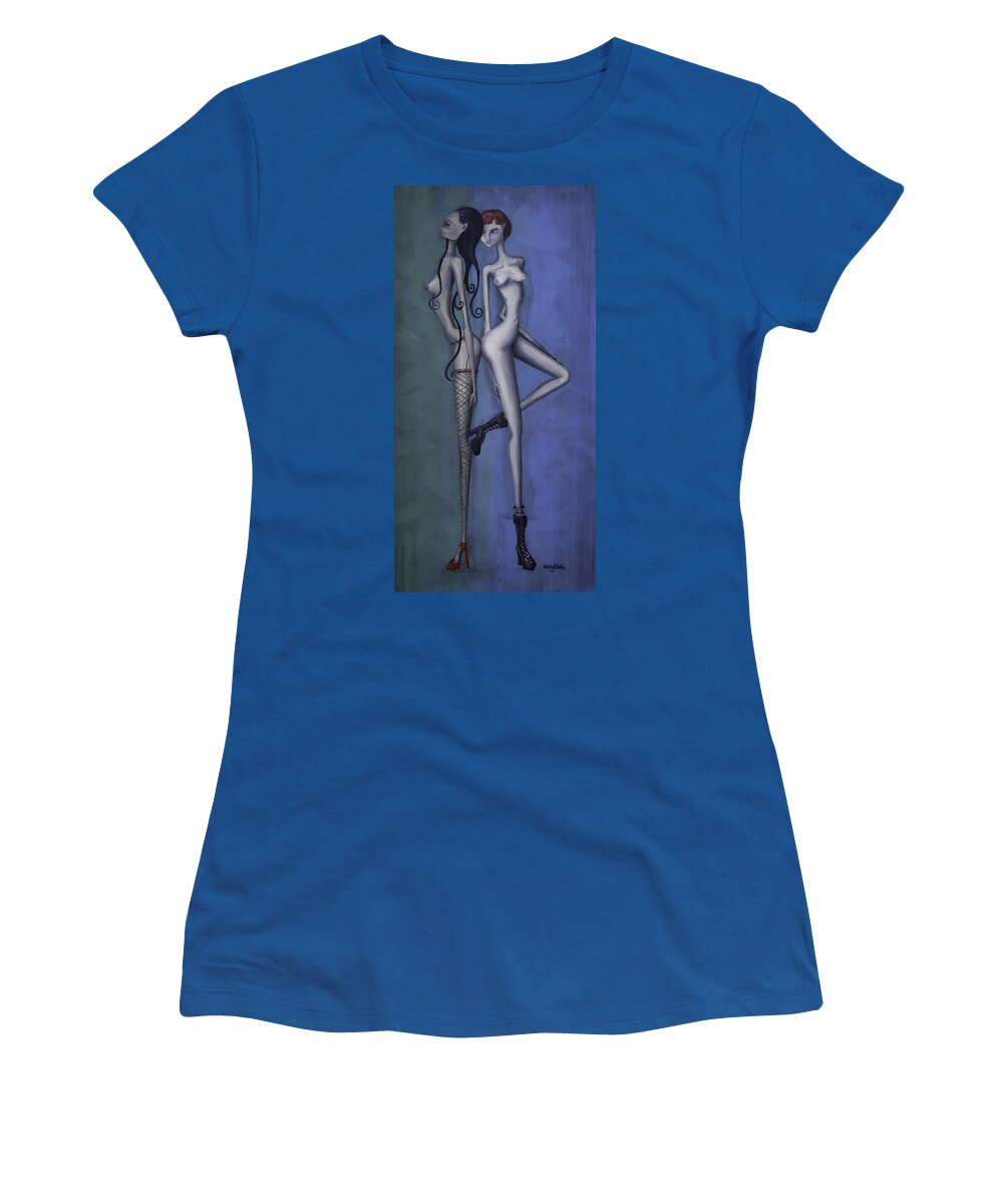 Women Women's T-Shirt featuring the painting Georges Girls by Kelly King