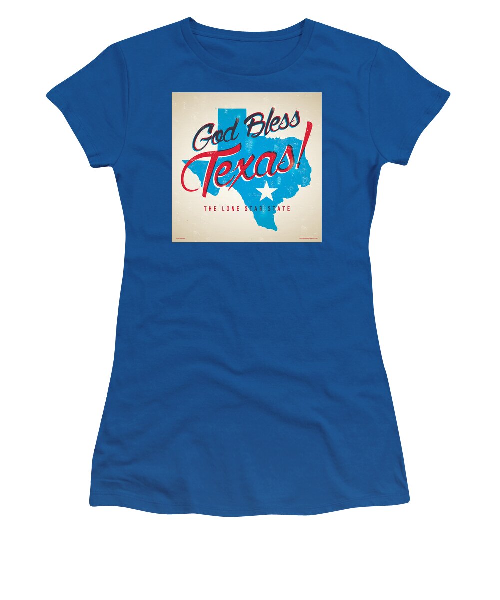 #faatoppicks Women's T-Shirt featuring the digital art God Bless Texas by Jim Zahniser