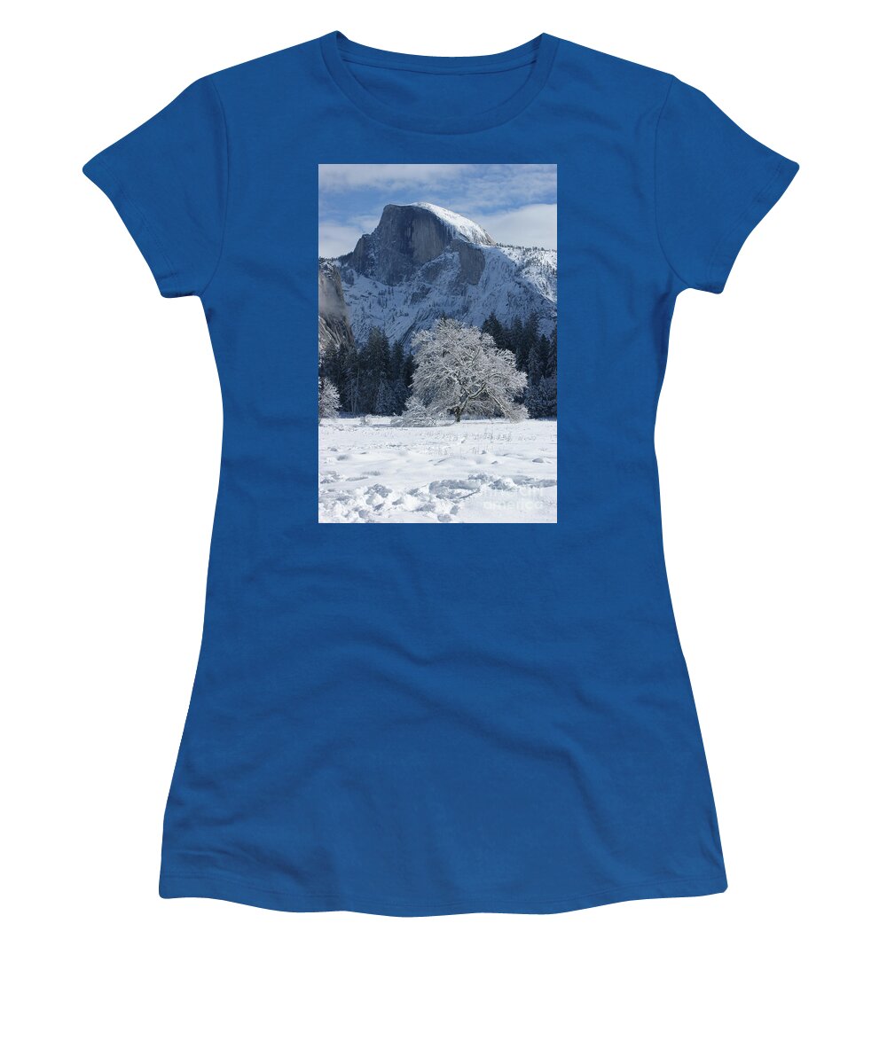 Half Dome Women's T-Shirt featuring the photograph Half Dome in Winter by Christine Jepsen