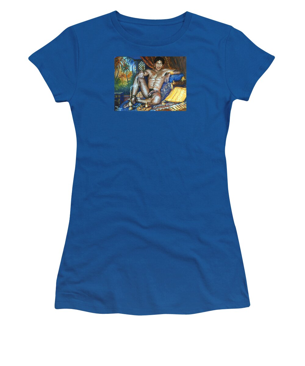 Harem Women's T-Shirt featuring the painting Harem Boy by Marc DeBauch