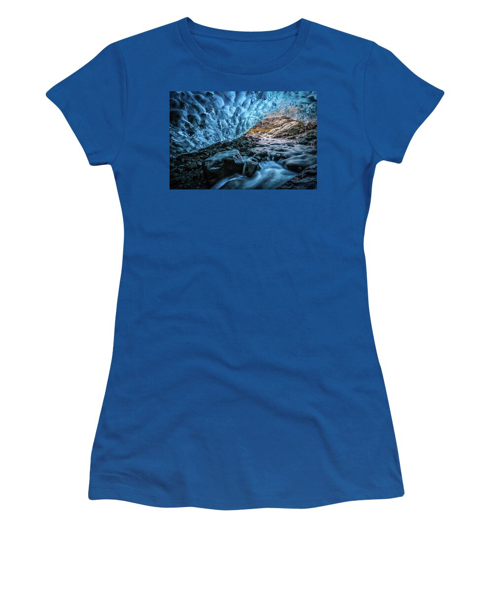 Iceland Women's T-Shirt featuring the photograph Icelandic Ice Cave by Andres Leon