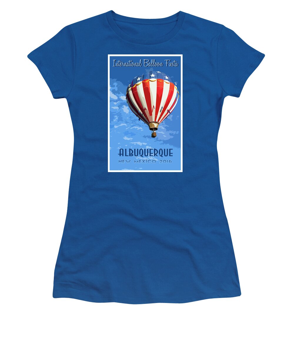 Vintage Travel Poster Women's T-Shirt featuring the photograph International Balloon Fiesta by Debby Richards