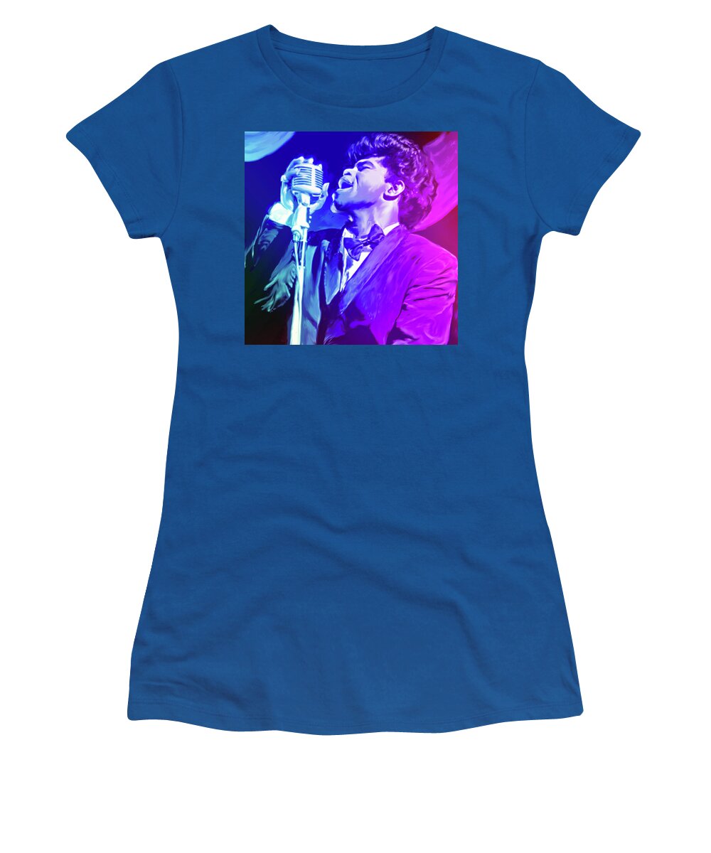 James Brown Women's T-Shirt featuring the digital art James Brown by Greg Joens