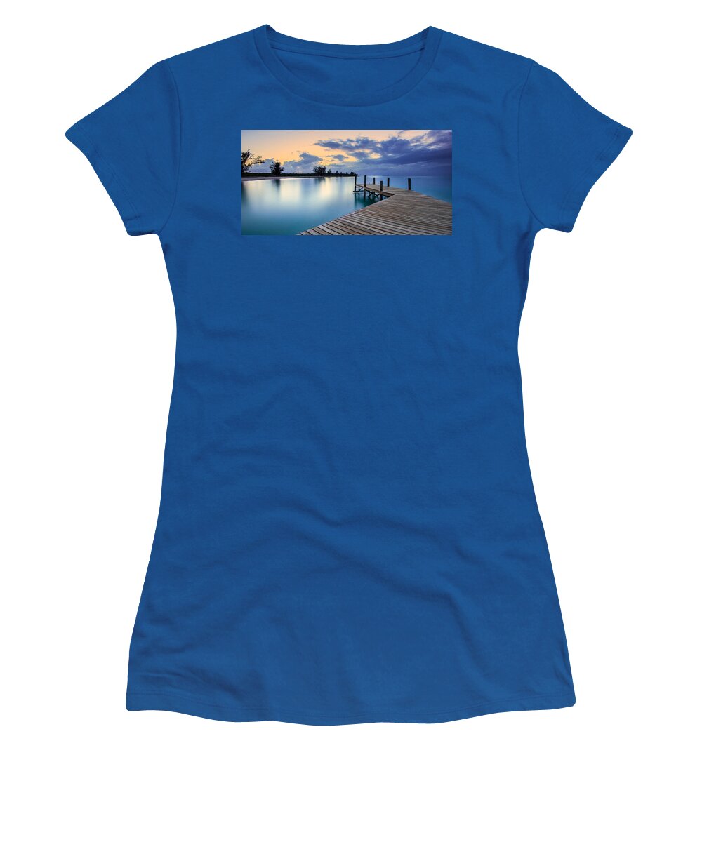 Panoramic Women's T-Shirt featuring the photograph Jaws Beach After Sunset - Panoramic by Mark Rogers