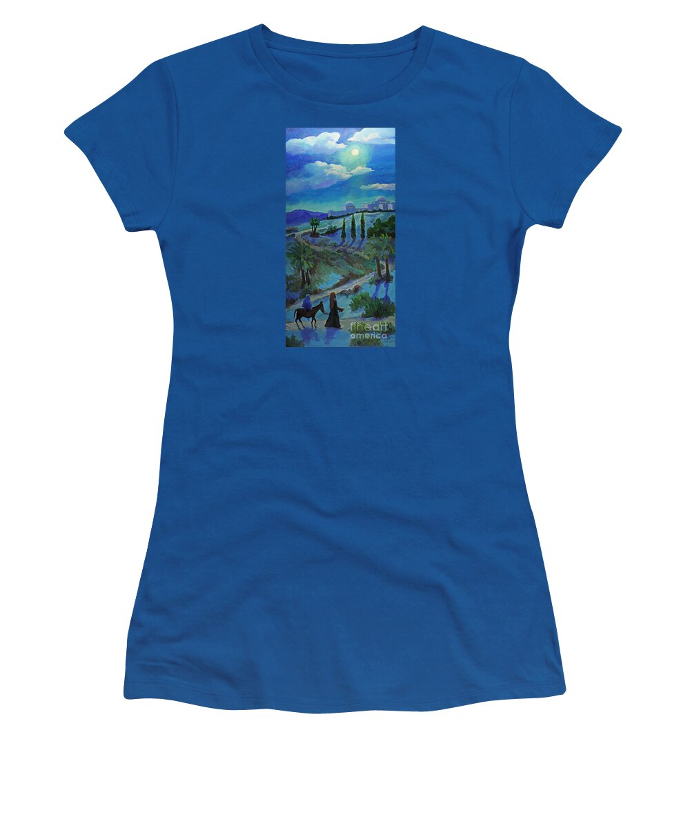Christian Art Women's T-Shirt featuring the painting No room in the Inn by Maria Hunt