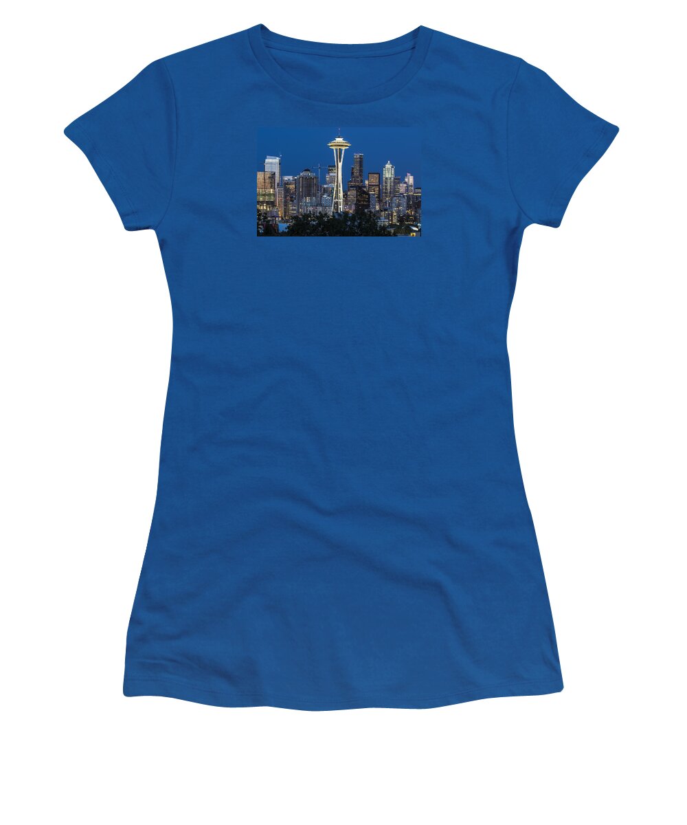 Seattle Women's T-Shirt featuring the photograph Kerry Park Space Needle in the City by Matt McDonald
